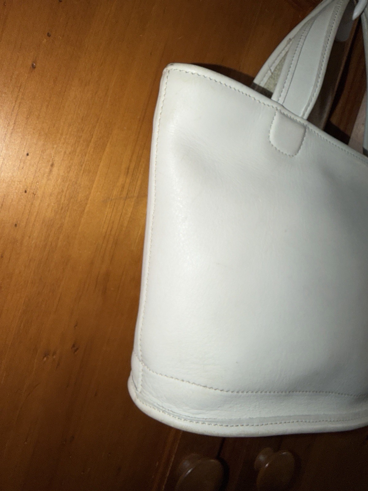 Coach 9301 Bleecker Basket Satchel White Leather Bag Vintage Purse Top Handle