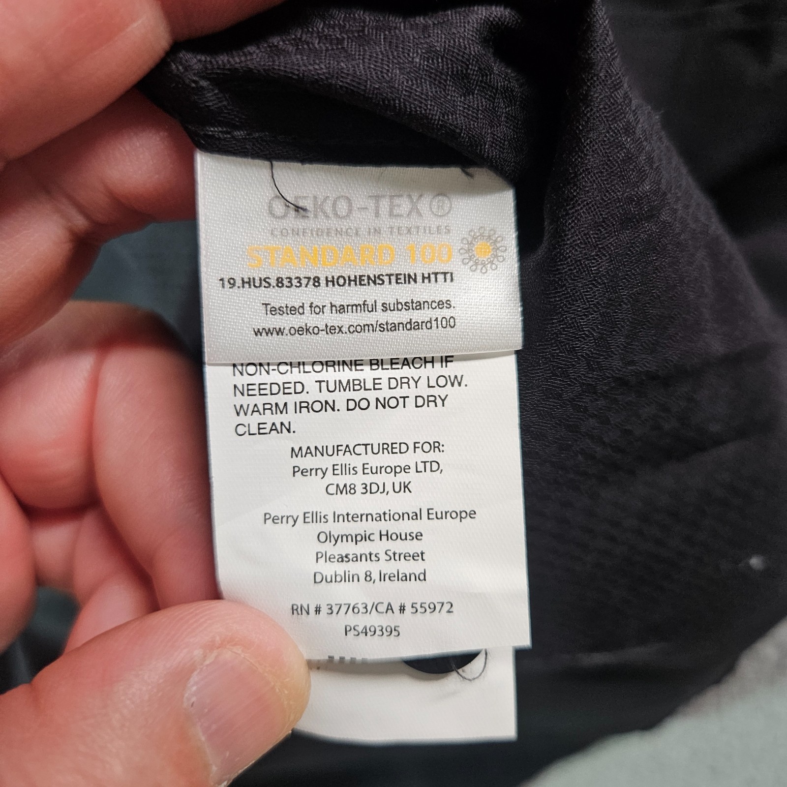 NEW Perry Ellis Shirt Men Large Tall LT Button Up Long Sleeve Textured Black