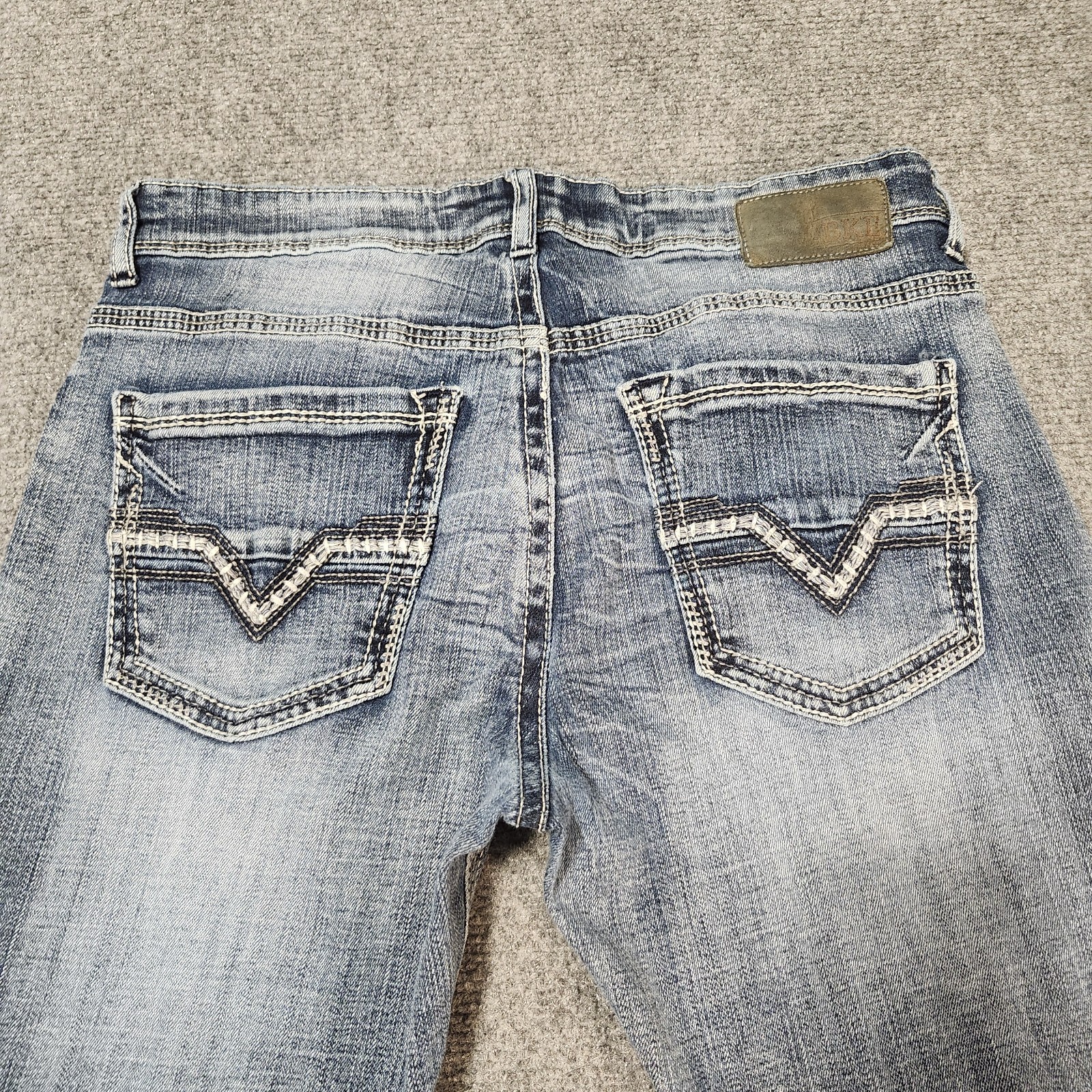 BKE Aiden Jeans Mens 33×31 Blue Bootleg Stretch Denim Rodeo Cowboy