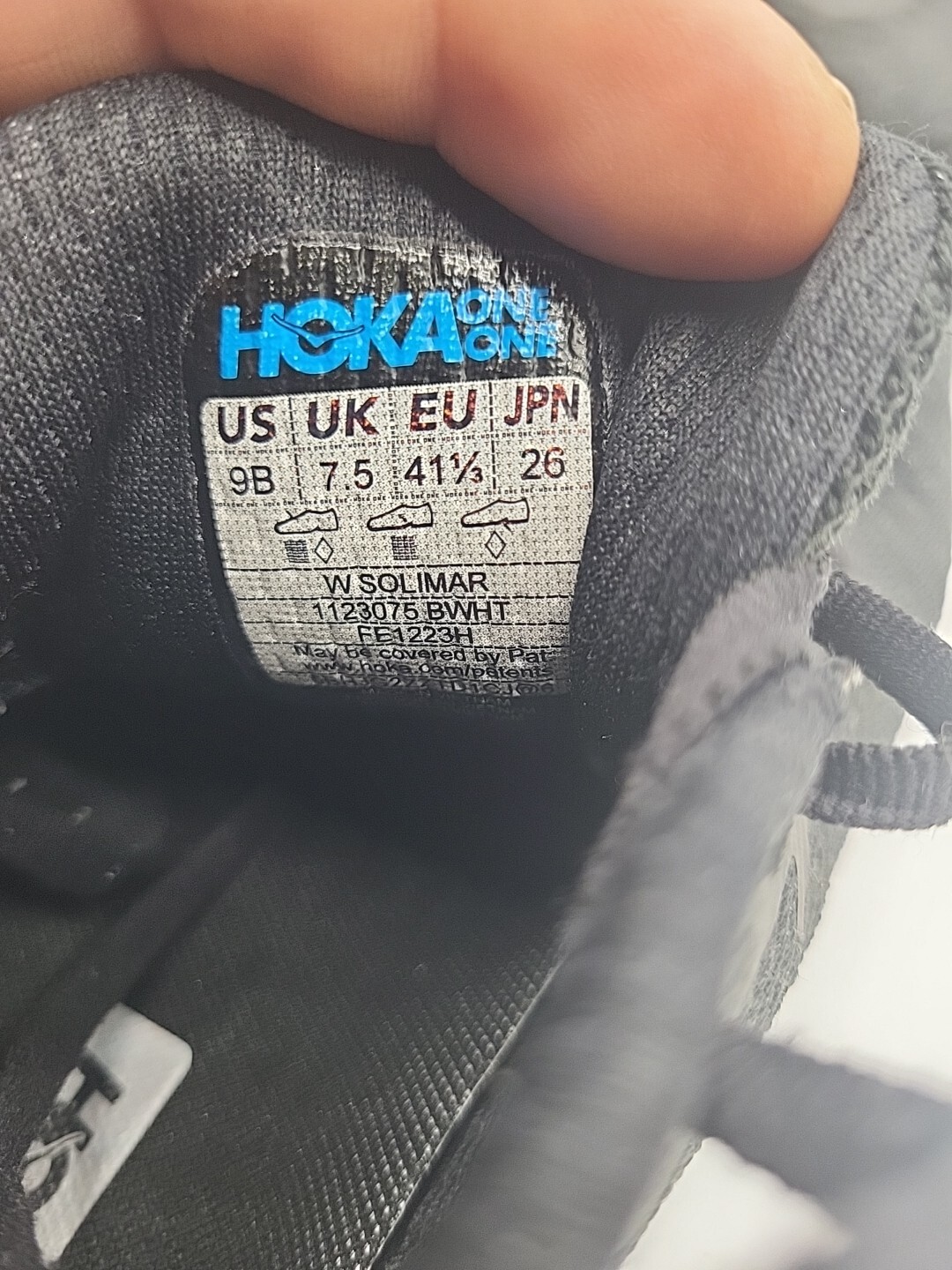 Hoka One One Solimar Women’s Size 9 B Running Shoes Black & White