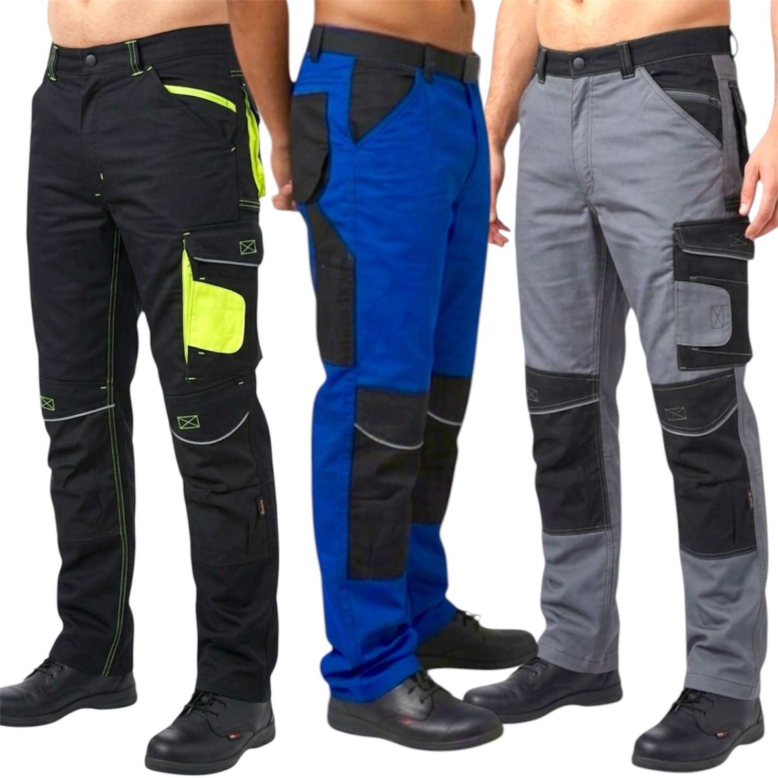 Mens Cargo Work Trousers With Knee Pads Pockets Safety Heavy Duty Combat Pants