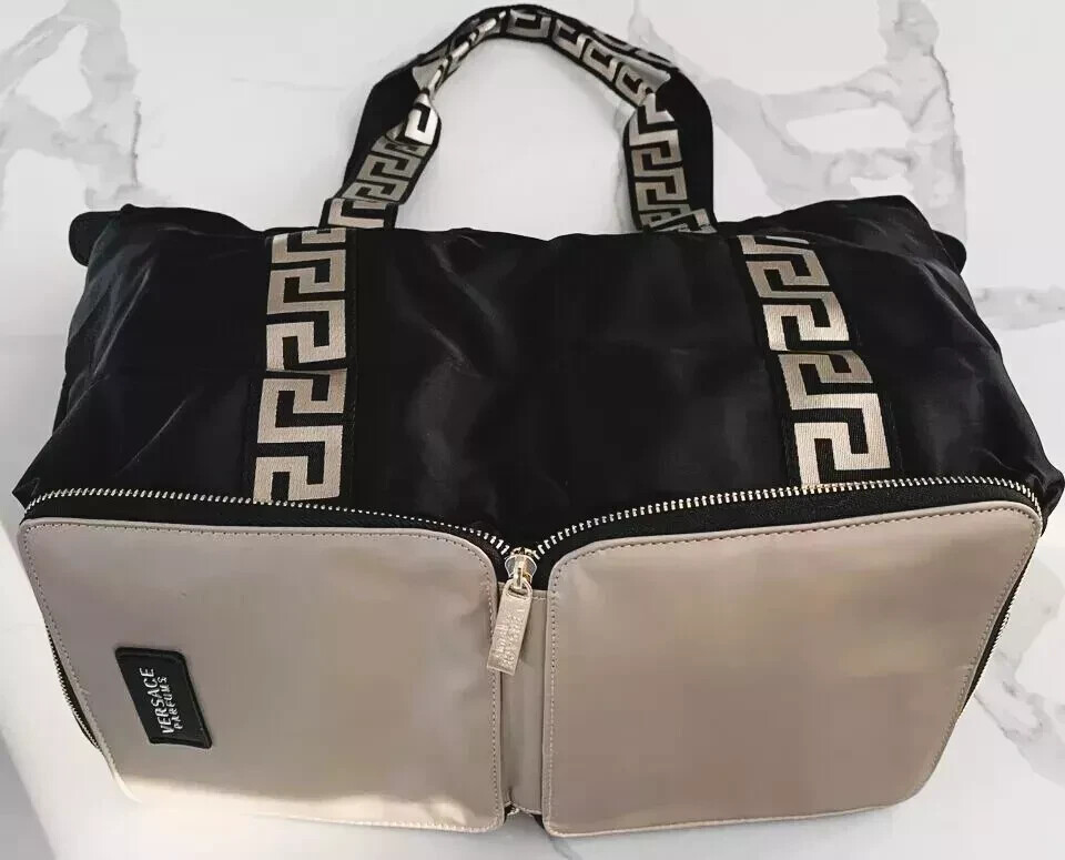 Versace Bag Black Gold Folding Tote Bag Shoulder Beauty Promo Womens NEW