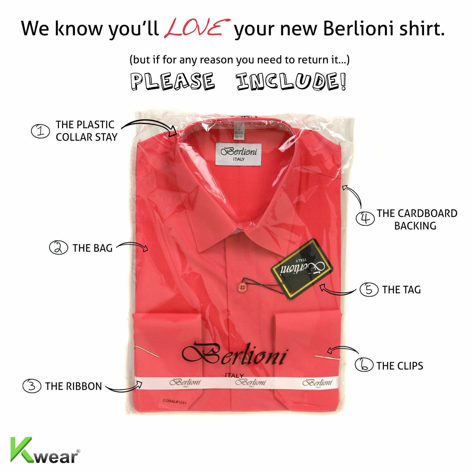 Berlioni Italy Men’s Premium Classic French Convertible Cuff Solid Dress Shirt
