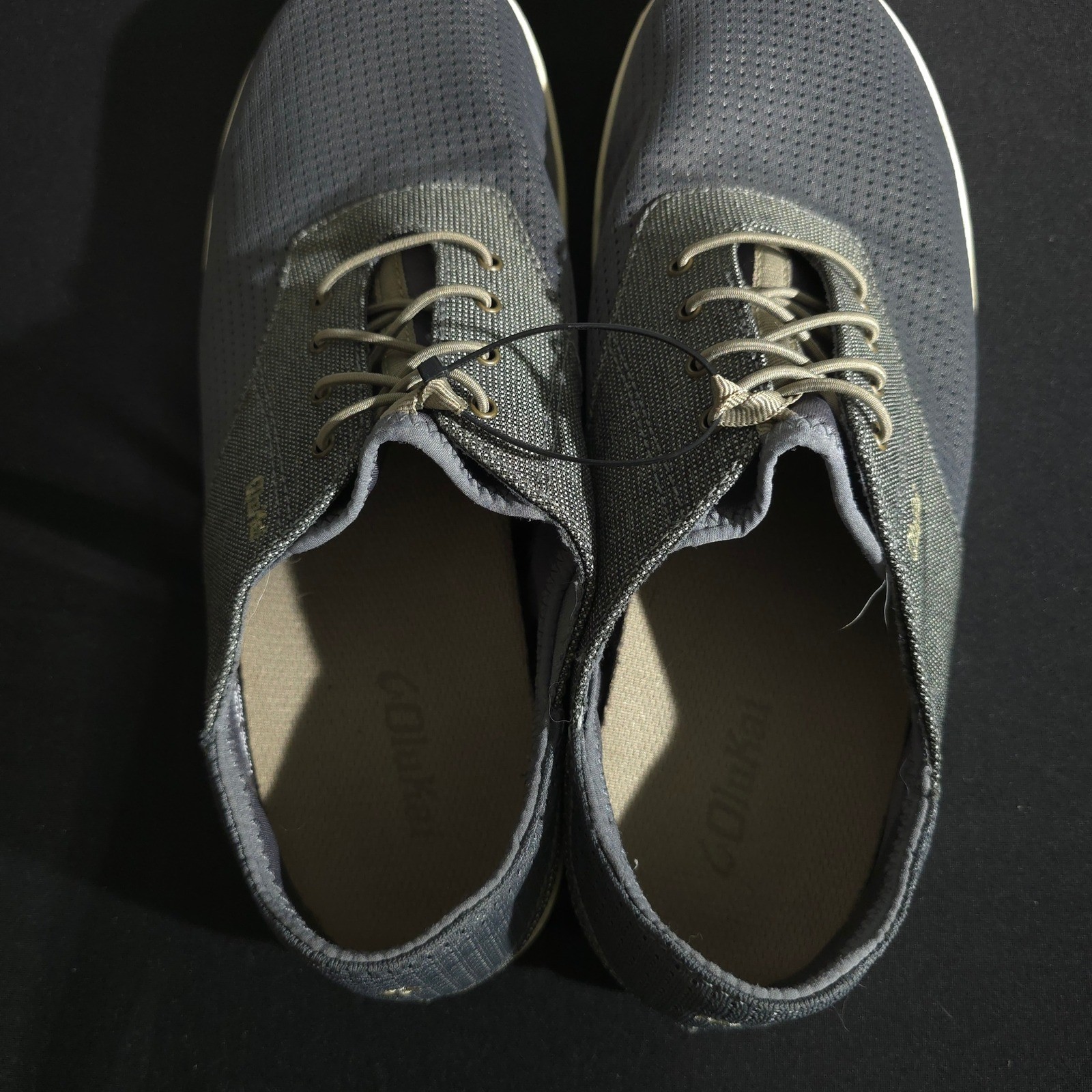 OluKai Nohea Moku Men 10.5 Gray Boat Shoes Mesh Sneakers 10283-2610 Drop-In Heel