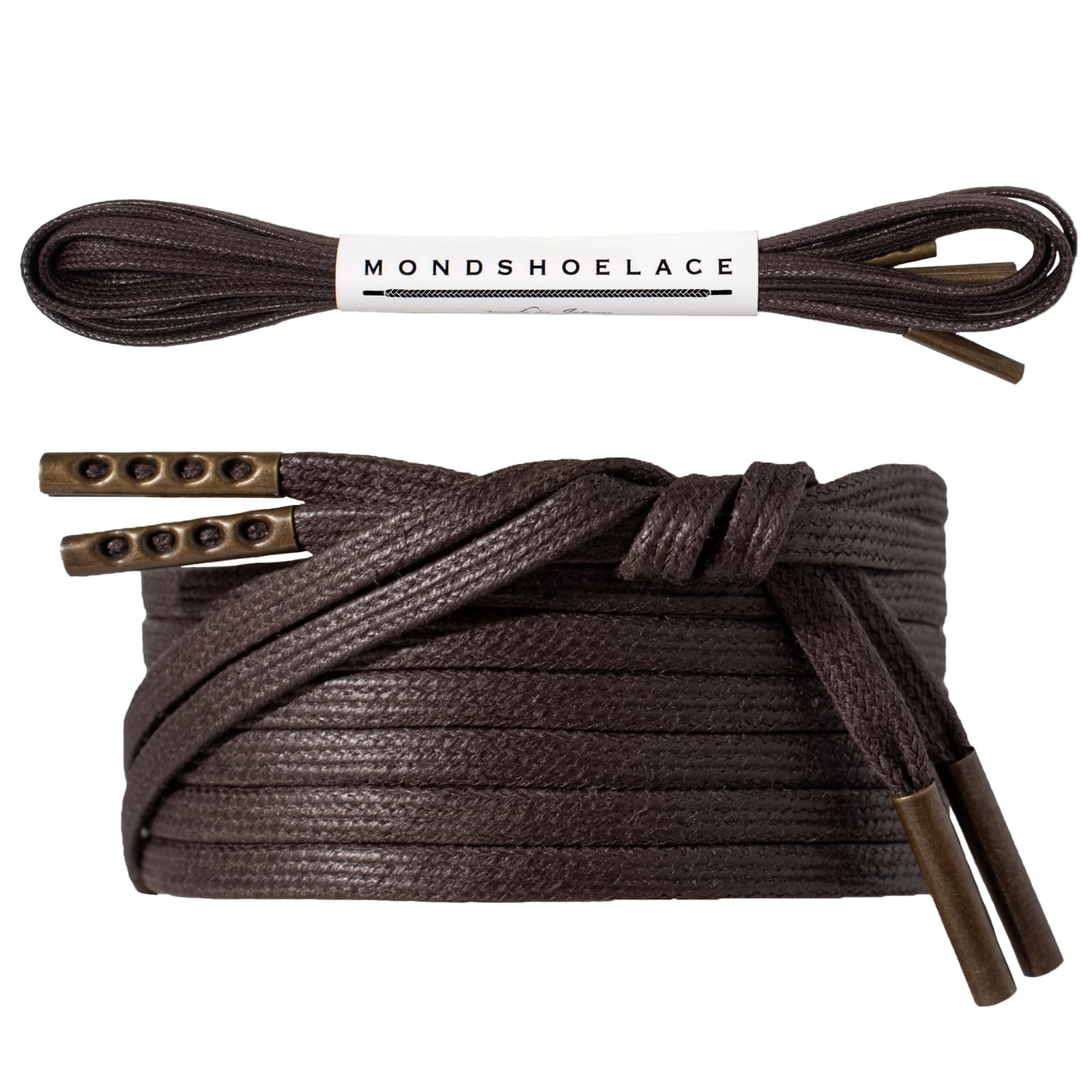 Glossy Waxed Cotton Flat Shoelaces 1/8″ (3mm) with Metal Tips – Dress Shoe Laces