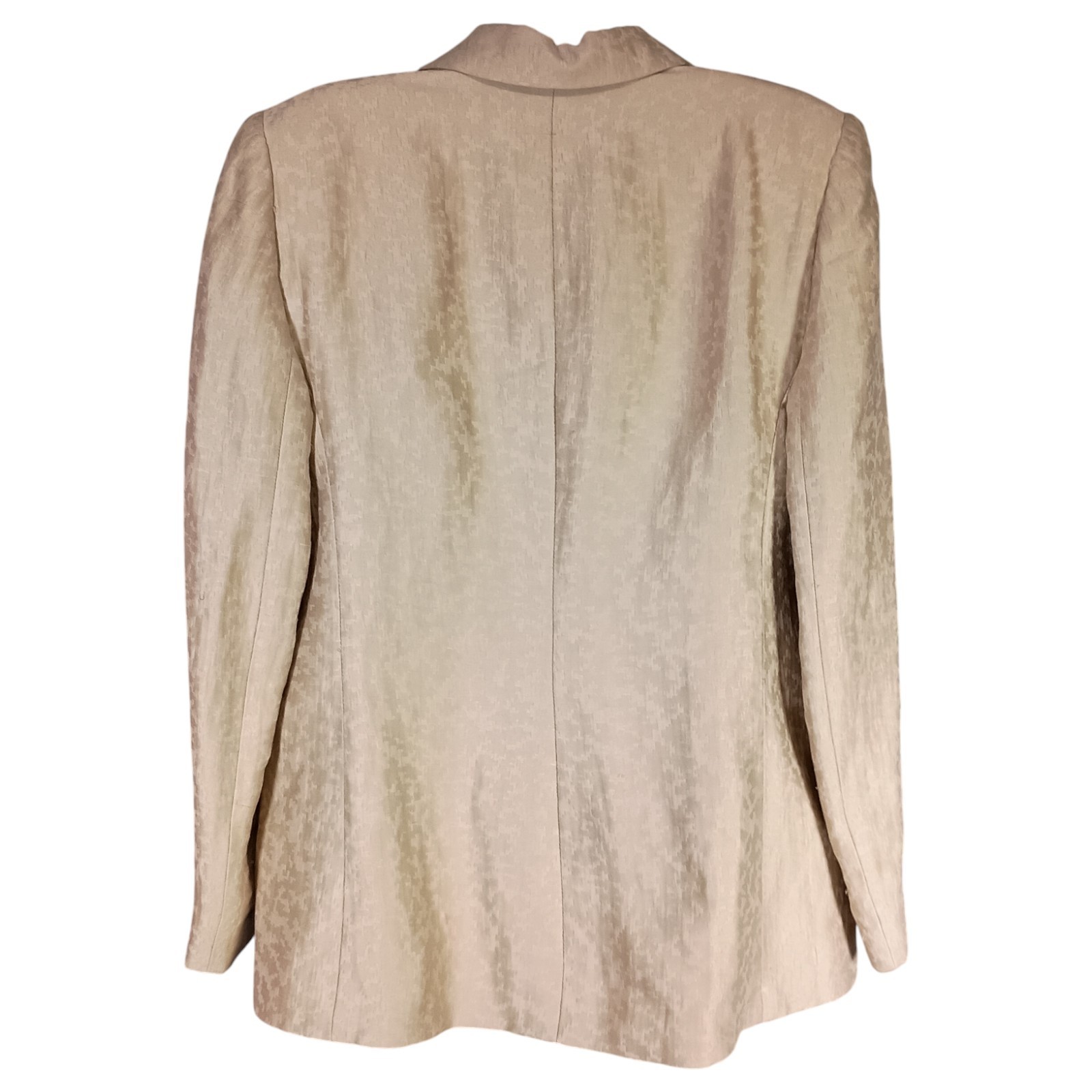 Valentino Jacket 12 Womens Beige Miss V Blazer Linen/Silk/Cotton Coat Button