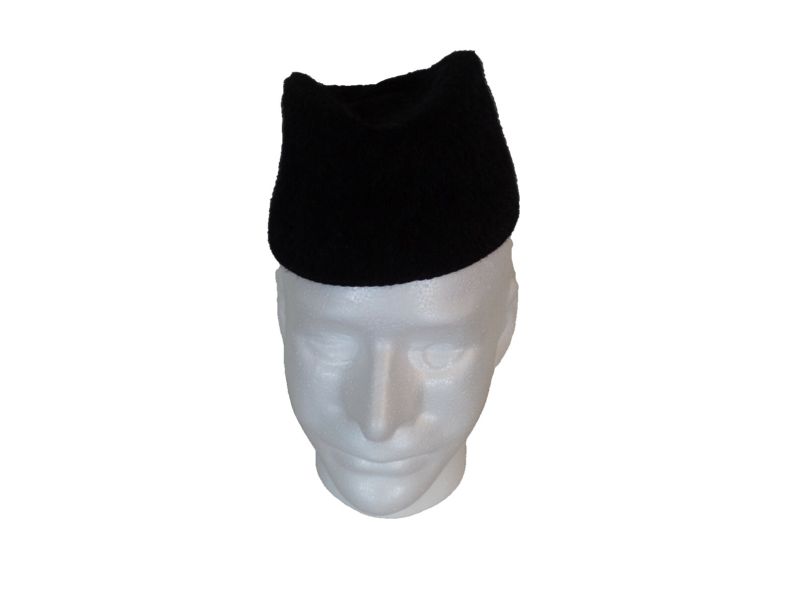 Men’s Black Handmade African Traditional Fur Perch Hats. One Size. 20 Inches Cir