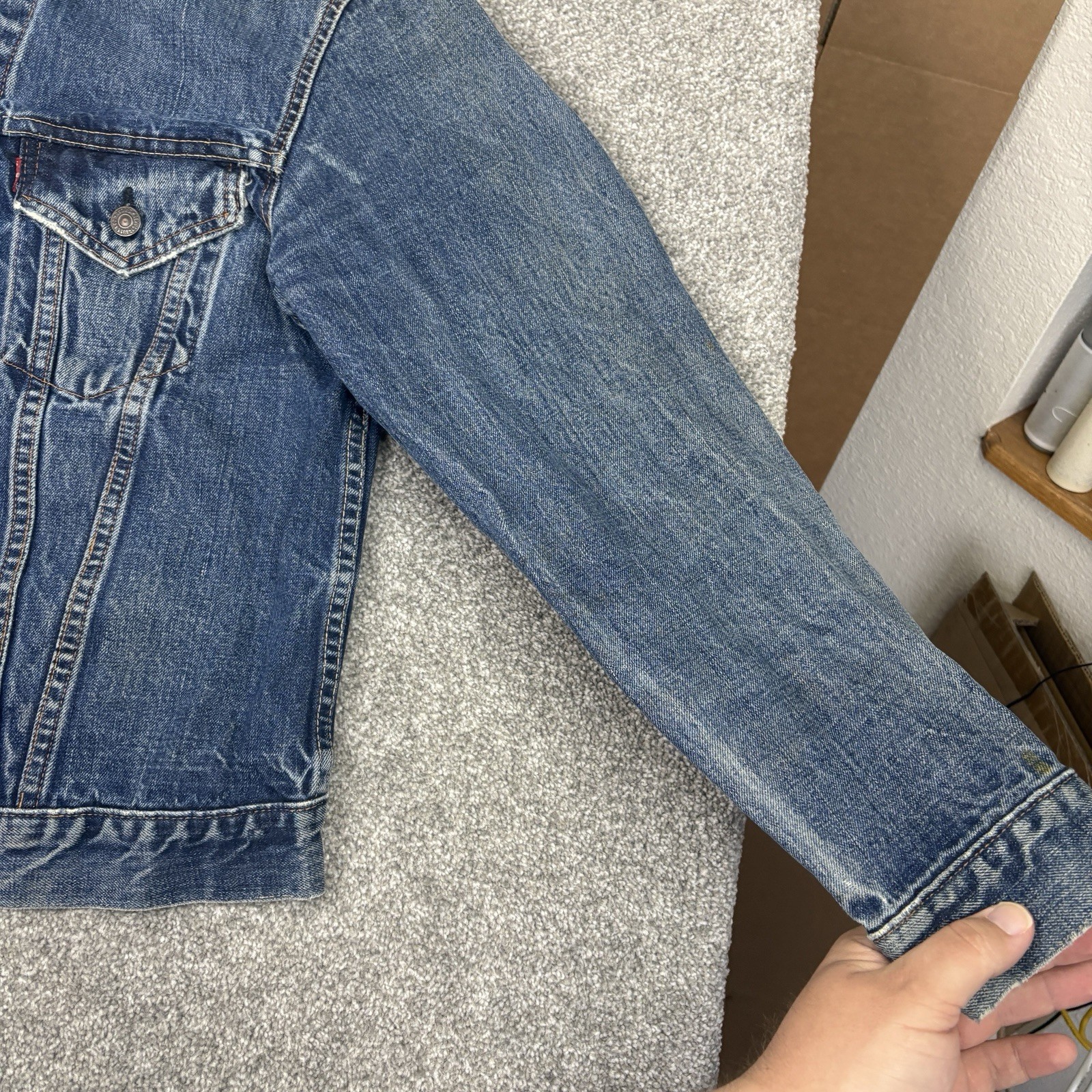 Levi’s 70505 Big E Type 3 Denim Trucker Jacket 42 (20.5×23.5) Vintage Distressed