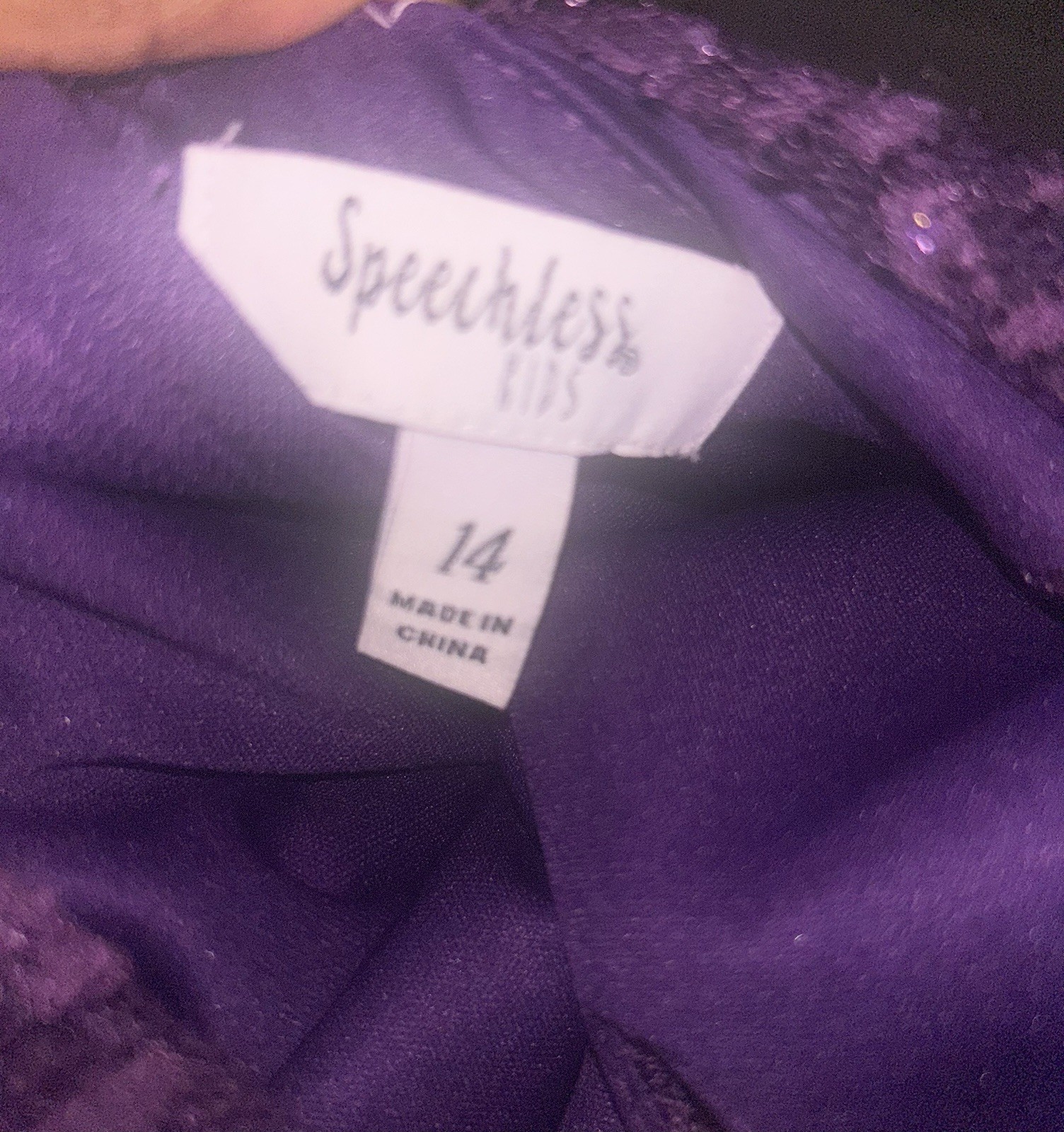 Purple Lace Gown w/ Sequin Accents High Neck Sleeveless