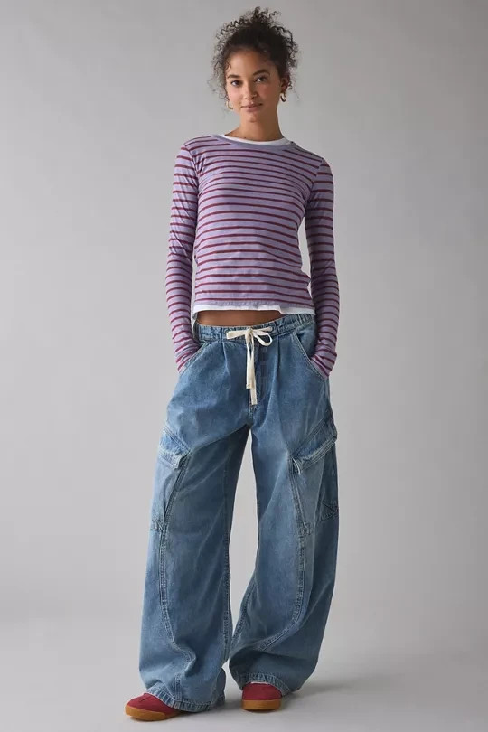 BDG-BDG Station Cocoon Baggy Barrel Leg Cargo Jeans