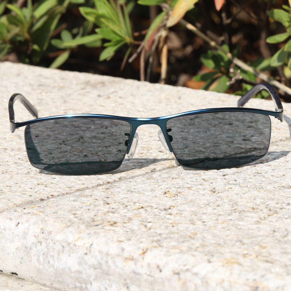 Classic Men Semi Rimless Photochromic Single Vision Reading Glasses +0.00~+4.00