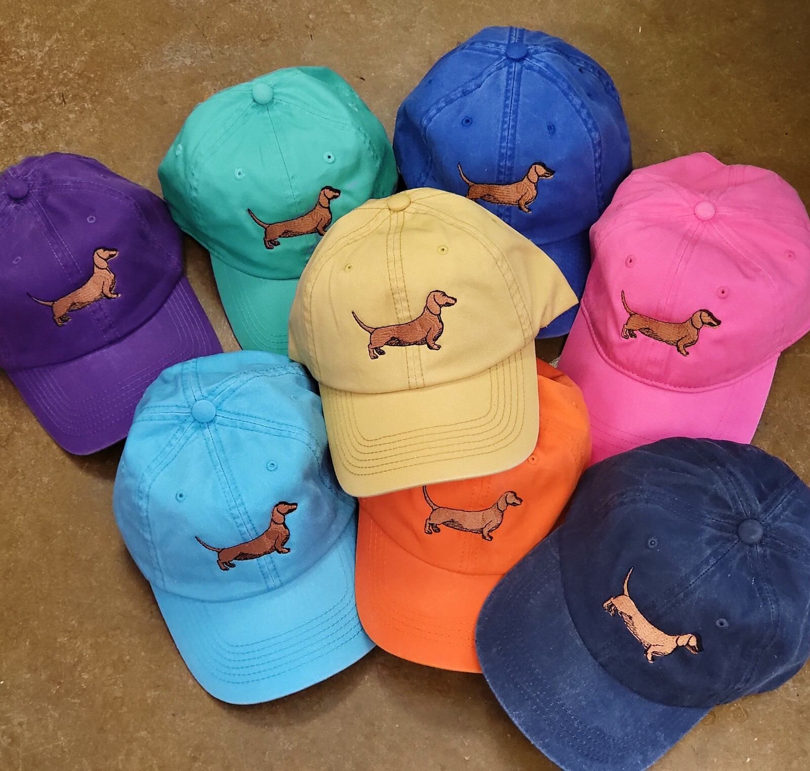 Dachshund dog embroidered dad hat, Wiener dog embroidered ball cap