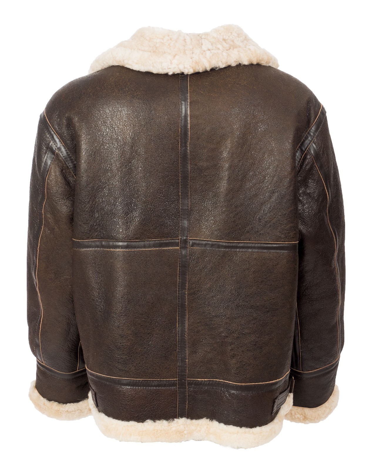 Mens B3 Shearling Jacket Tan Beige Fur Bomber Pilot RAF Sheepskin Jacket