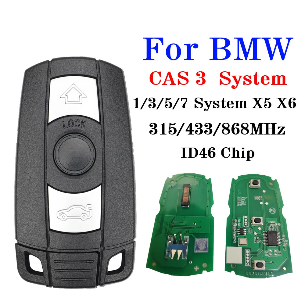 Remote Key Fob For BMW CAS3 1/3/5/7 Series X5 X6 E60 315LP 315MHz 433MHz 868MHz