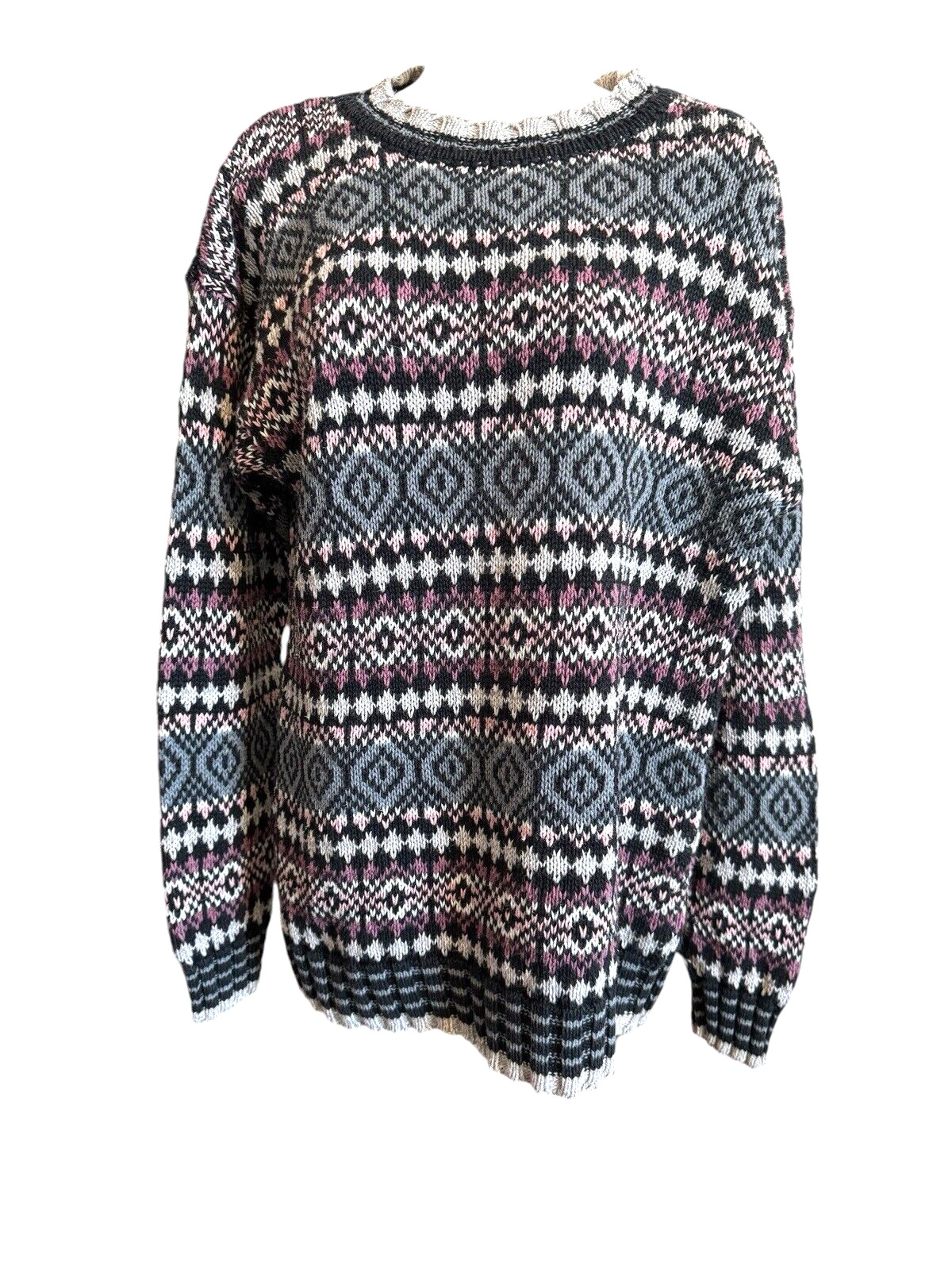 Vintage Best American Clothing Co Fair Isle Sweater Women Size M Knit Ski Lodge