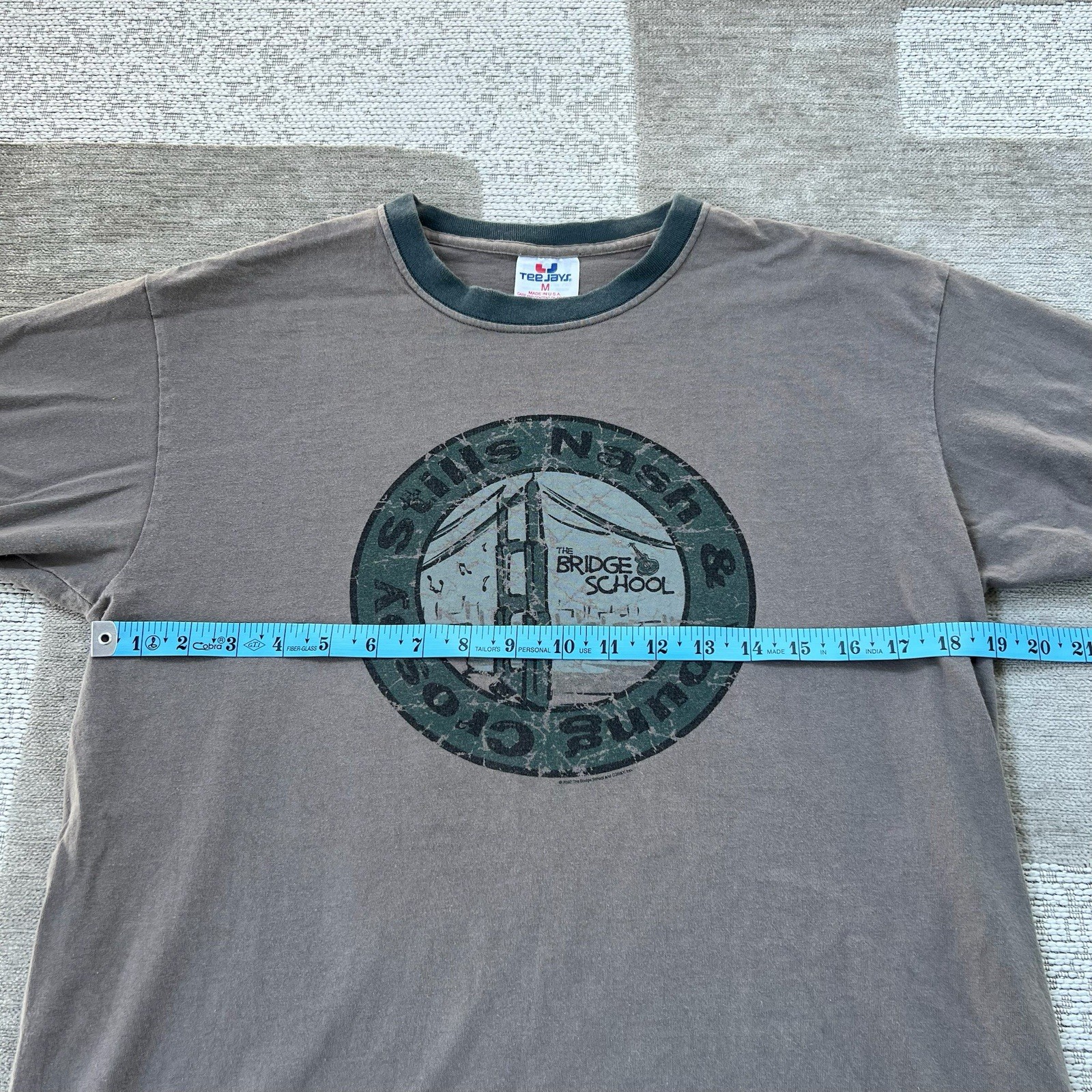 Vintage Crosby Stills Nash & Young T-Shirt Men’s M The Bridge School Ringer Y2k