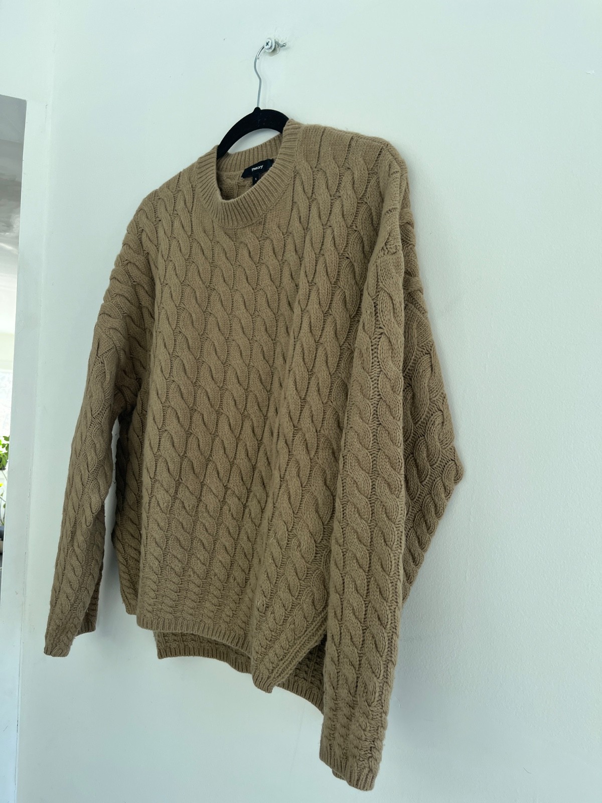 Theory | Cable Knit | 90% Wool/10% Cashmere | Beige/Taube | Size S | $445