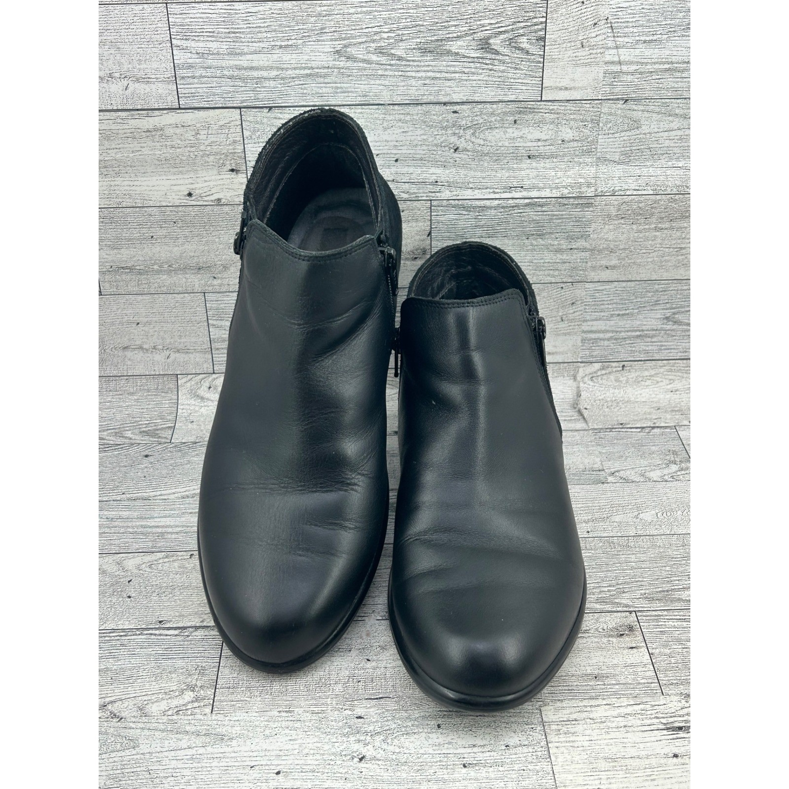 Naot Black Leather Suede Dual Zip Ankle Boots Women Size EU 40 US 9-9.5