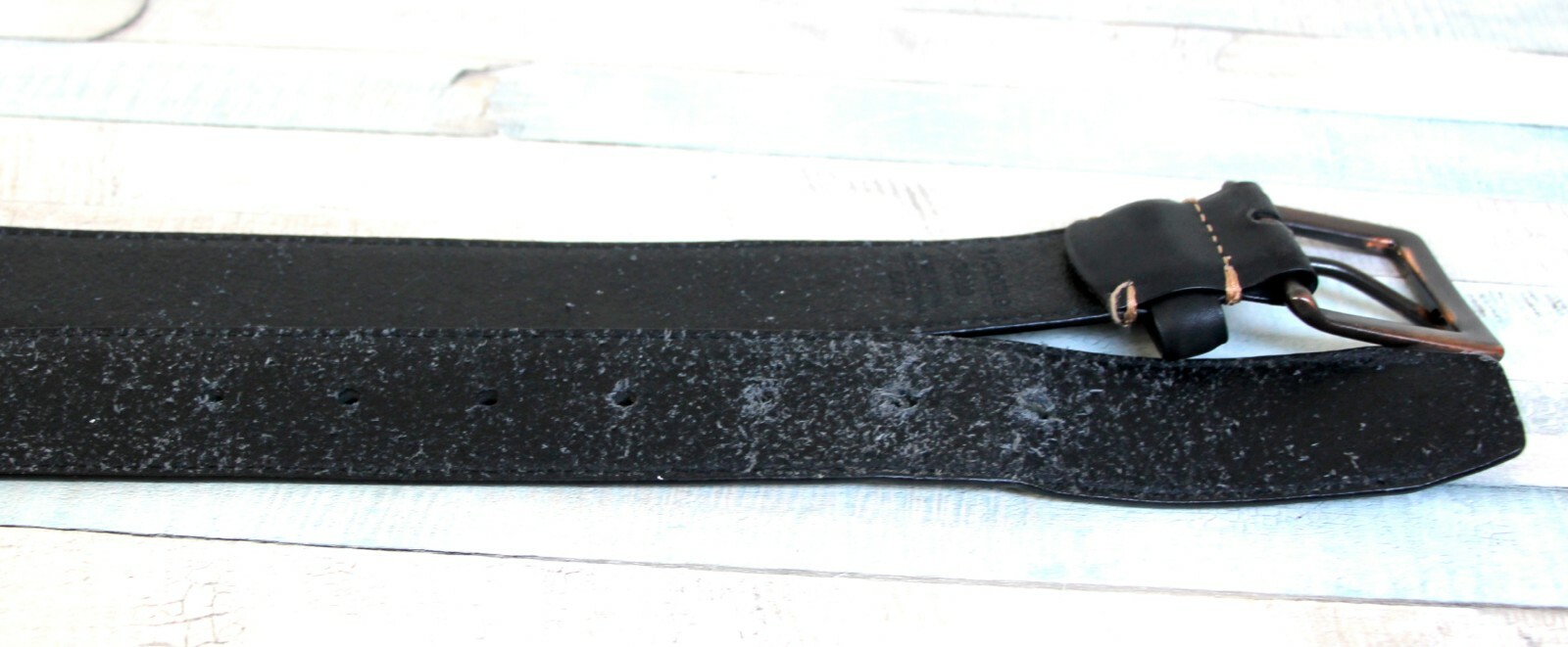 Columbia BLACK GENUINE LEATHER+PVC 1 3/8″Wd CASUAL DRESS MEN’S BELT Sz 36 (F47