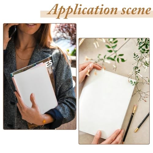 PU Leather Journal Cover 23×16.7cm/9.06×6.57in Rustic PU Leather Book White