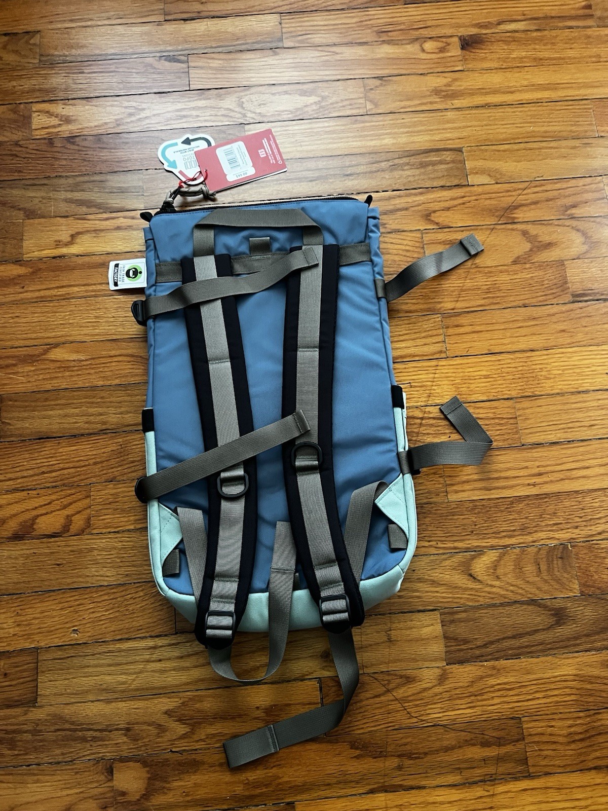 NWT Topo Designs Rover Pack Classic Backpack Stone Blue / Ash Green 20L