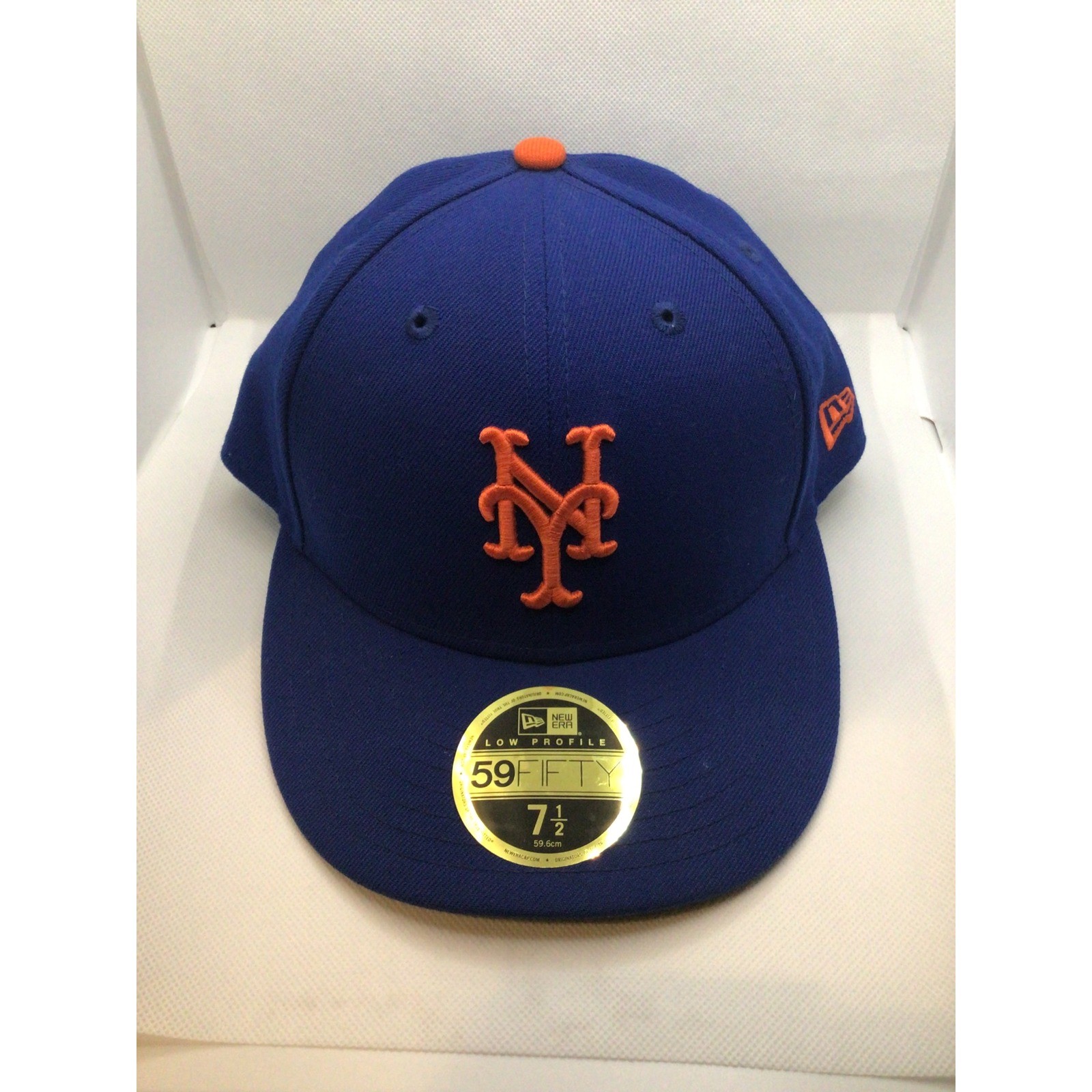 New Era 59FIFTY Low Profile New York Mets Hat Royal Blue Orange Fitted 7 1/2