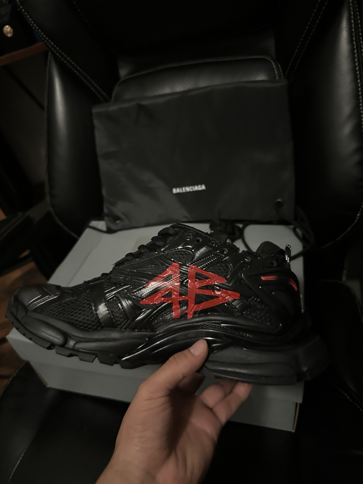 Balenciaga Men’s Runners Black And Red Sneakers Size 43 EU/ 10 US