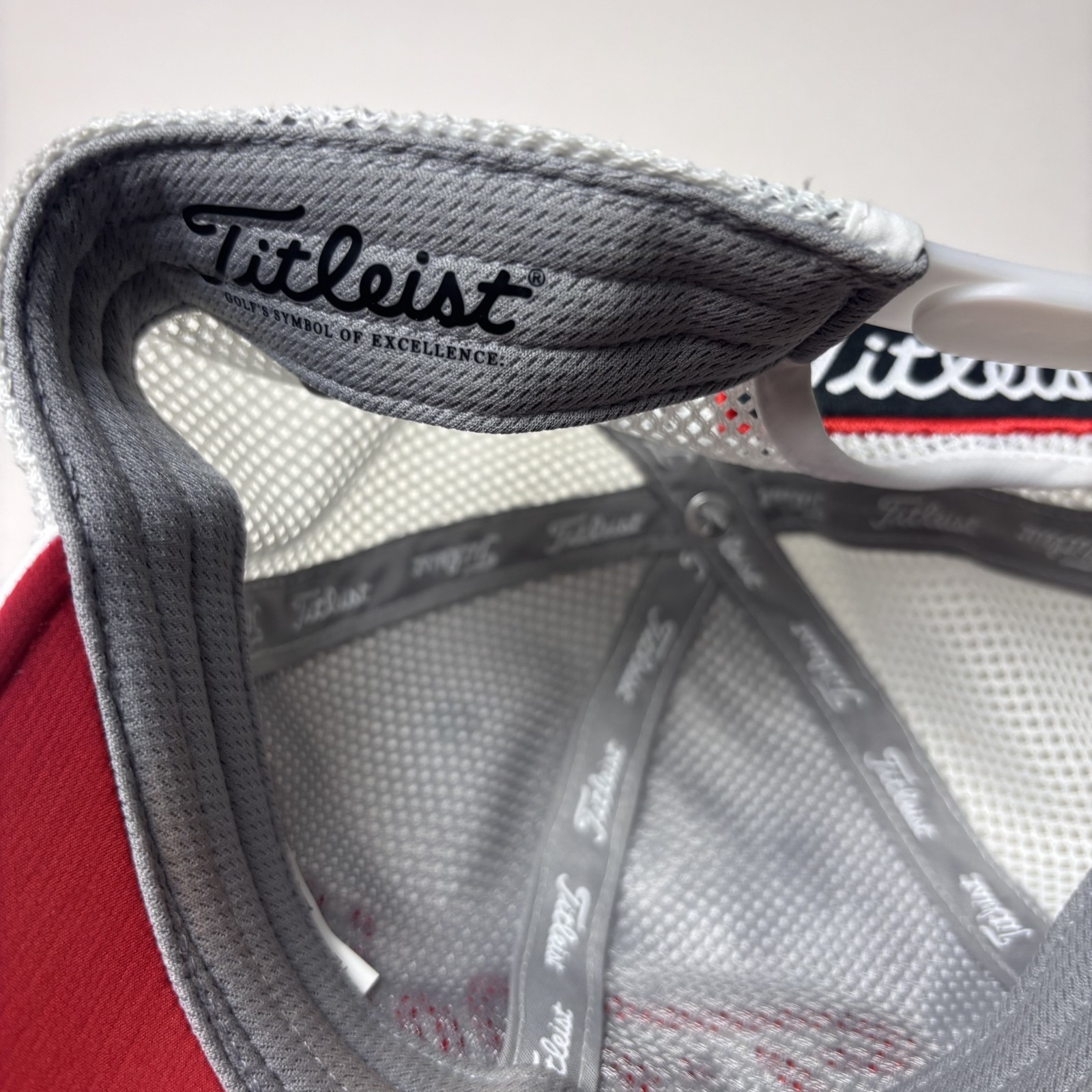 Titleist White Red Mesh Trucker Snapback Cap