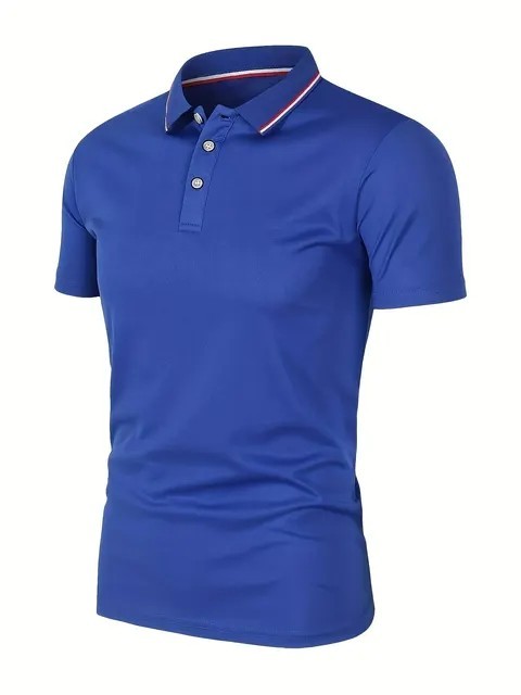 Men’s Breathable Summer Polo Shirt Short Sleeve Business Casual Solid Top Gift