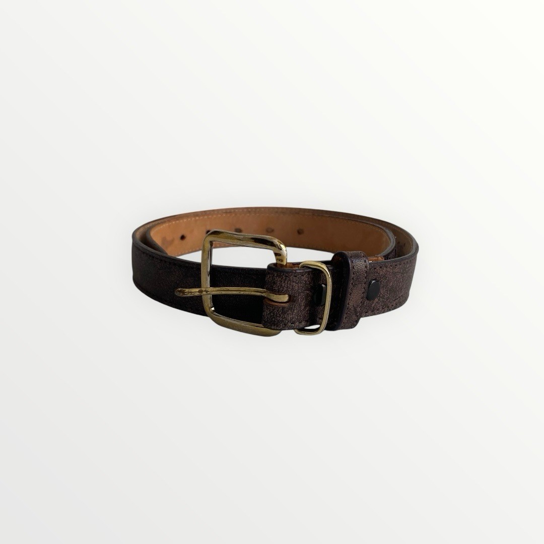 Tony Lama Women’s Brown Leather Western Skinny Belt Size 28 USA Made