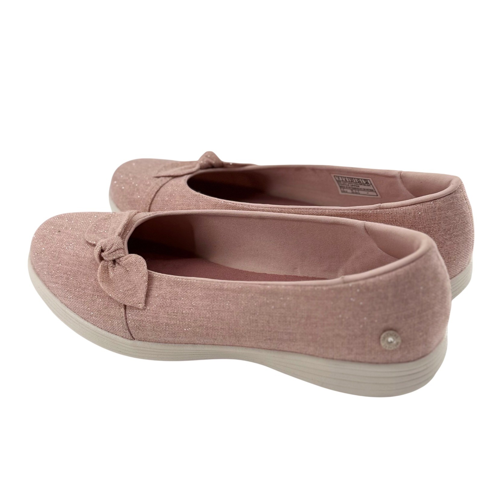Skechers 7 On The Go Dreamy Slip On Ballet Flats Upscale Afterglow Shimmer Bow