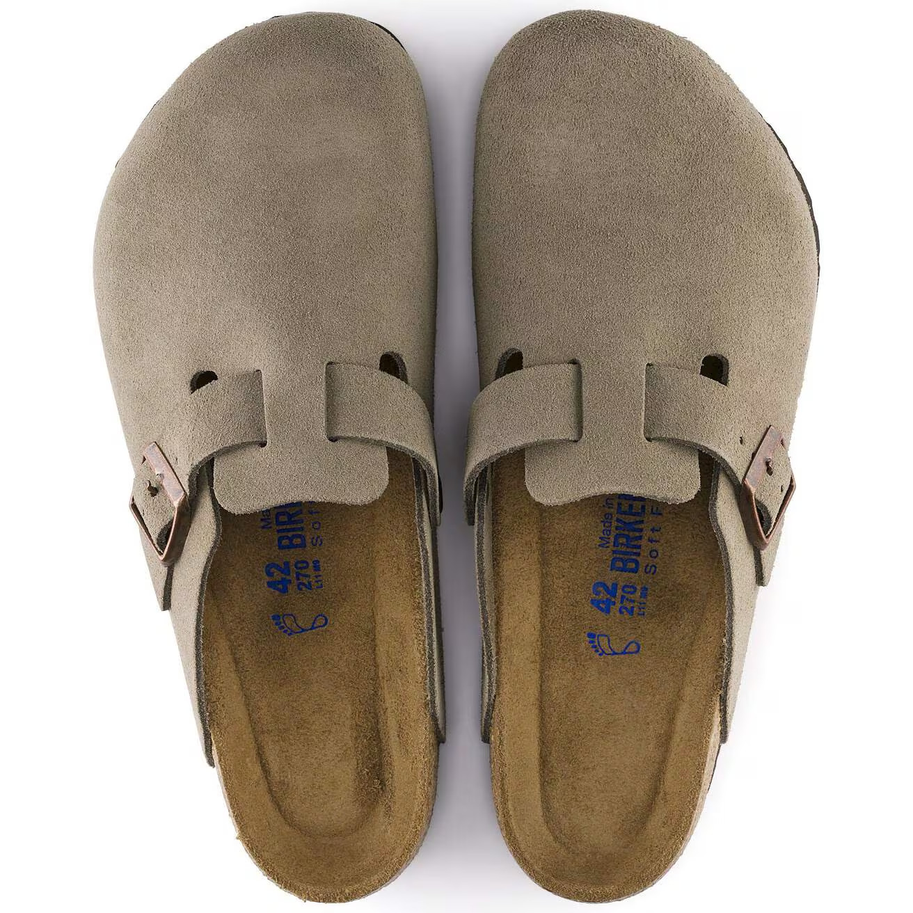 Birkenstock Boston Soft Footbed Suede Leather Clog Shoes Taupe/Black/Mocha/Mink
