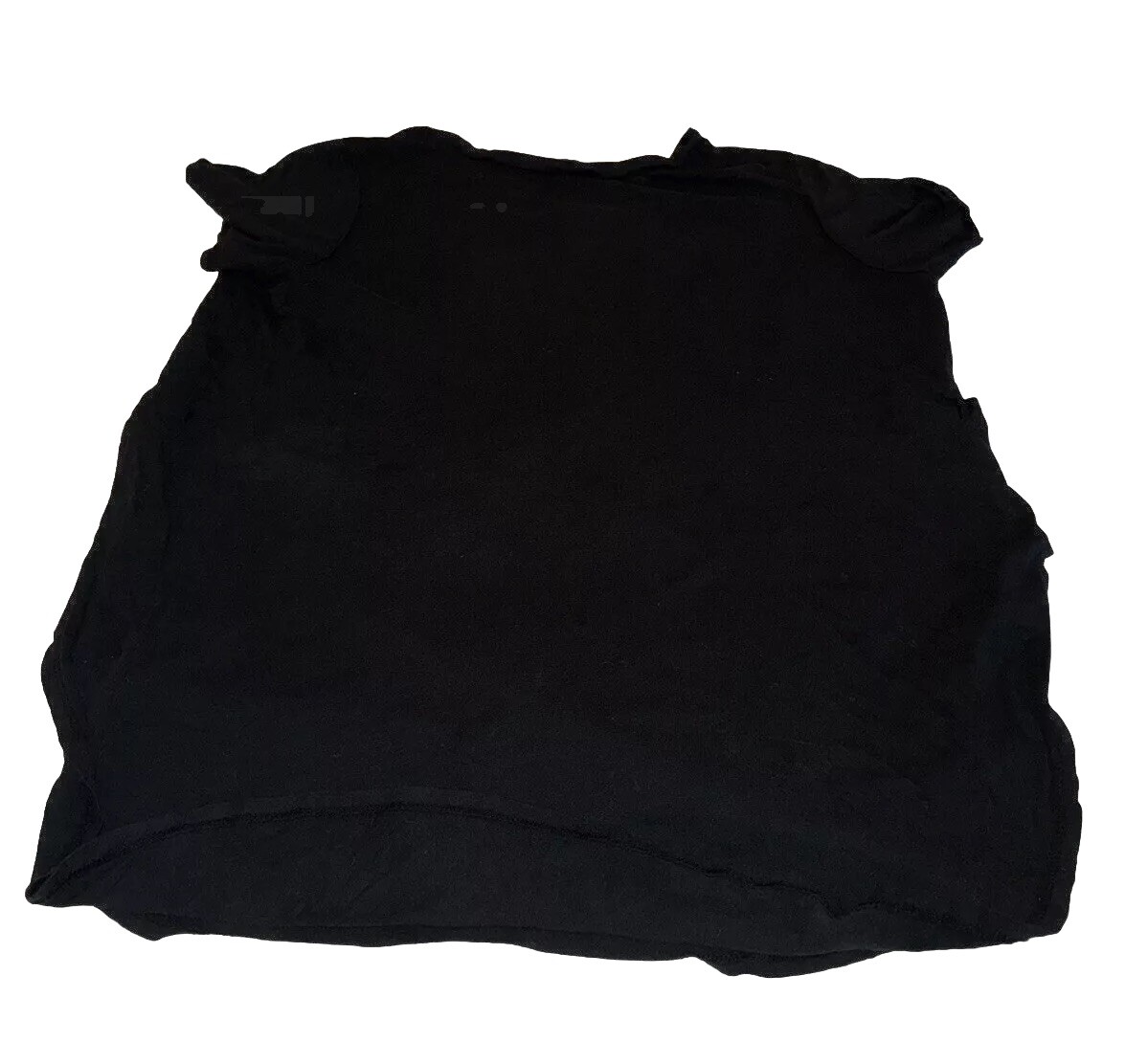 Ambiance 1X Black Short Sleeve Slit Sides Blouse