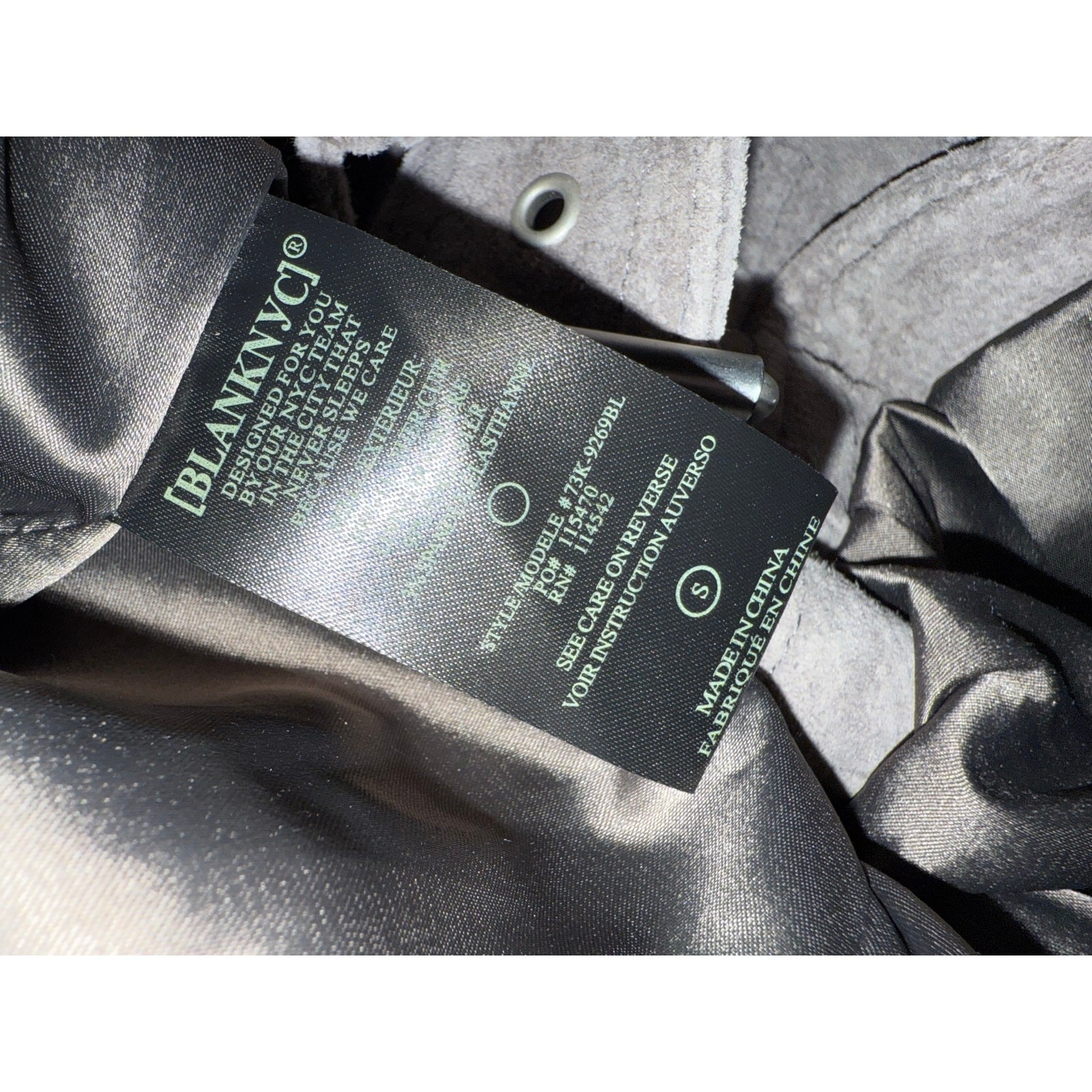 BLANKNYC Suede Moto Jacket in French Grey Size S