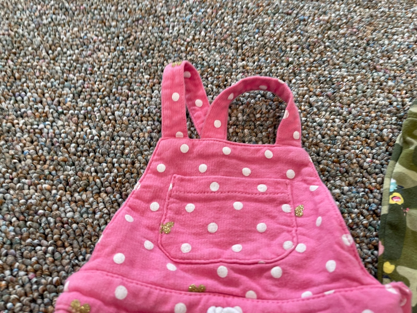Carter’s Girls Pink Butterfly Camo Overall Dress Outfit 6M