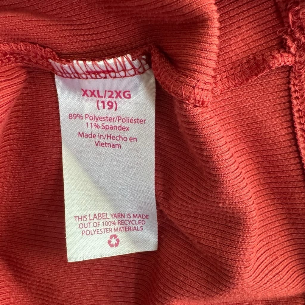 No Boundaries XXL Red Ribbed Tank Top Cami Stretch Spaghetti Strap Juniors 2X