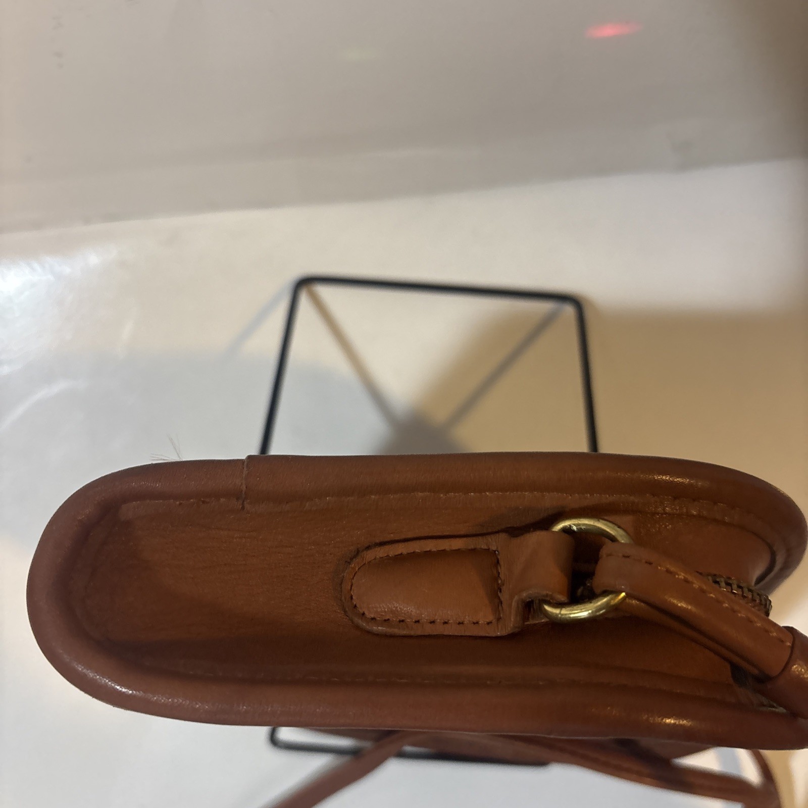 Vintage Coach Abbie Leather Crossbody Bag Glove British Tan Retro 6×6.5in