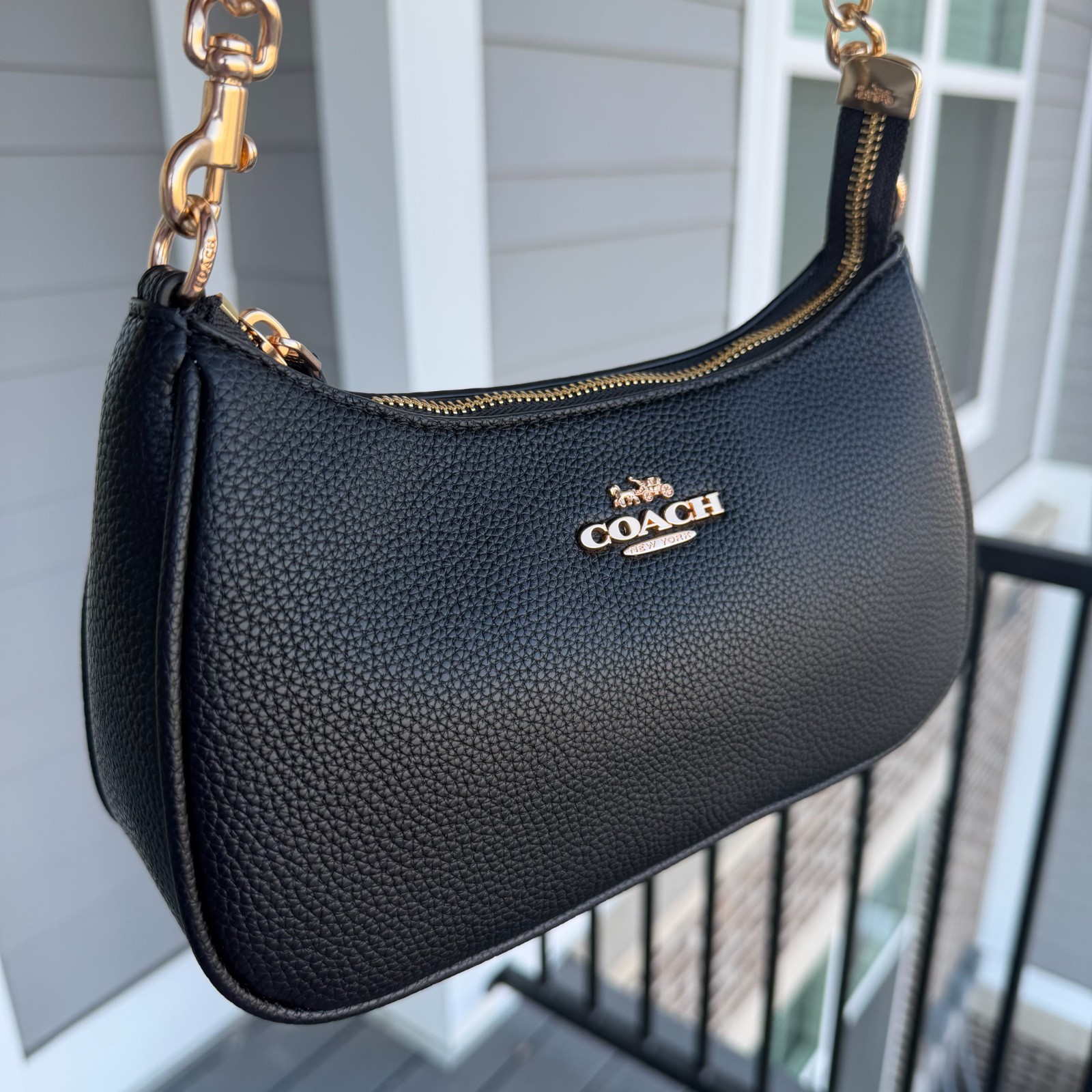 COACH Teri Shoulder Bag Canvas Black CA209 Brand New From Outlets