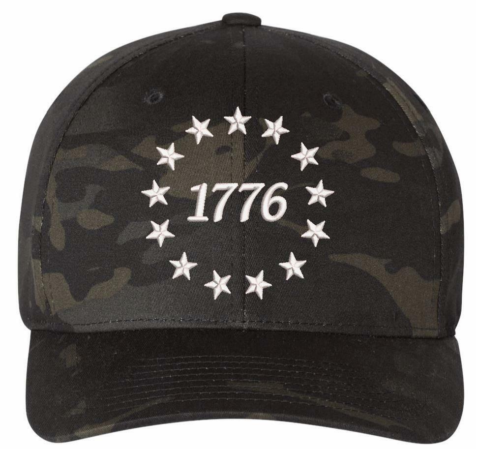 1776 Stars Embroidered FLEX FIT Hat – Declaration of Independence Hat – Various