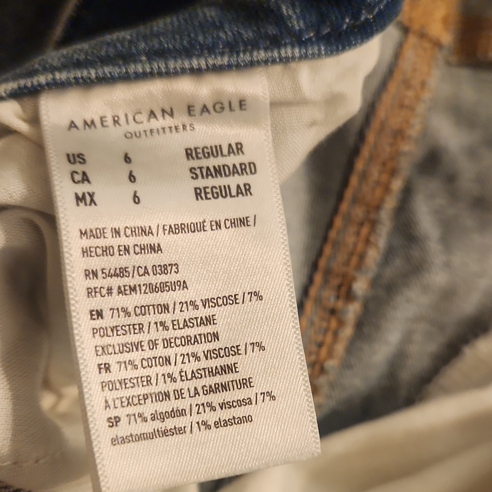 American Eagle Next Level Stretch High-Rise Jegging Distressed Blue Jeans 6