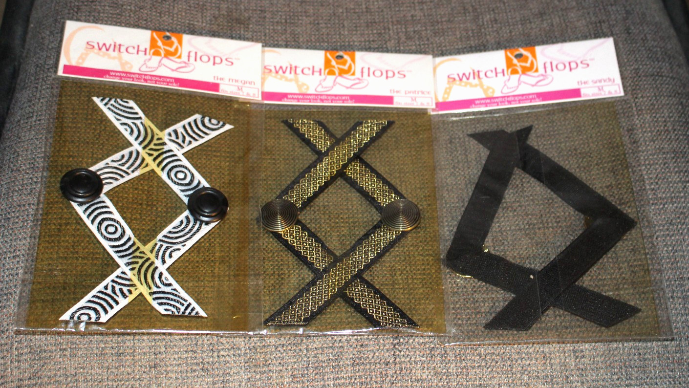 NEW Lindsay Phillips SwitchFlops Straps Size Medium Fits 7 & 8 Lot of 3