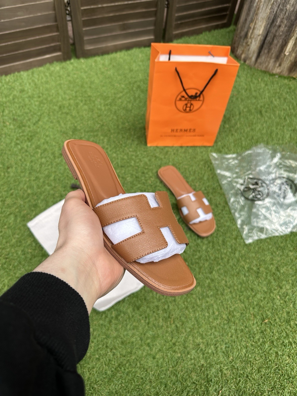 Hermes Oran Sandal Brown Size 38 EU 75 US G2U