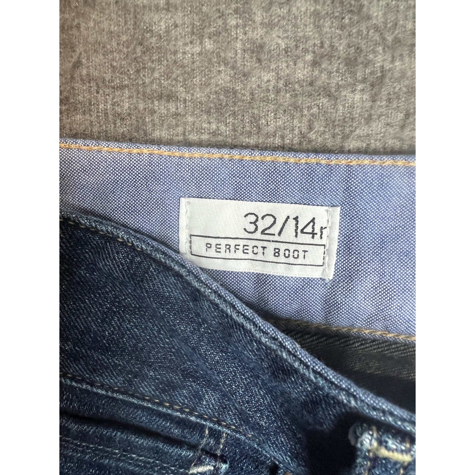 Gap 1969 Perfect Boot Jeans Womens 32/14r Dark Wash Denim Blue Bootcut 3825-01