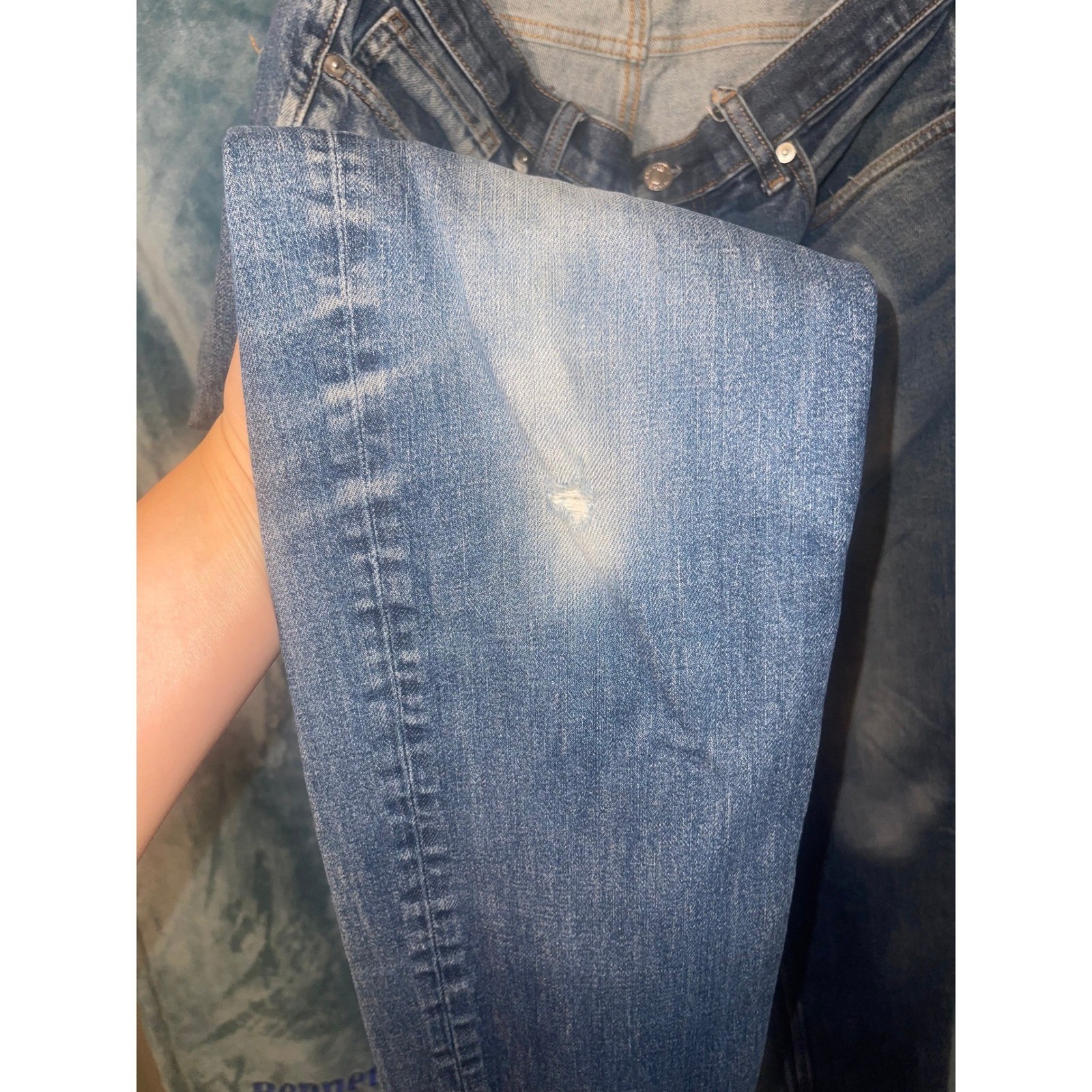 Everlane Mens Slim Fit Denim Jeans Medium Wash Blue 33×30