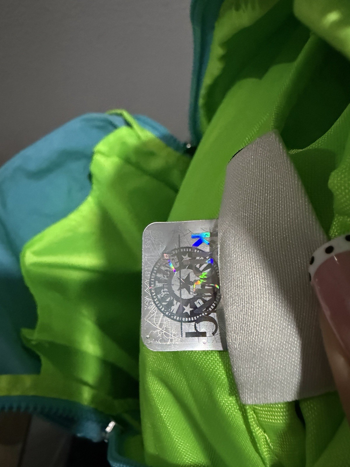 Kipling Backpack Seole Extra Large Teal Blue W/ Lime Green Lining Monkey Charm