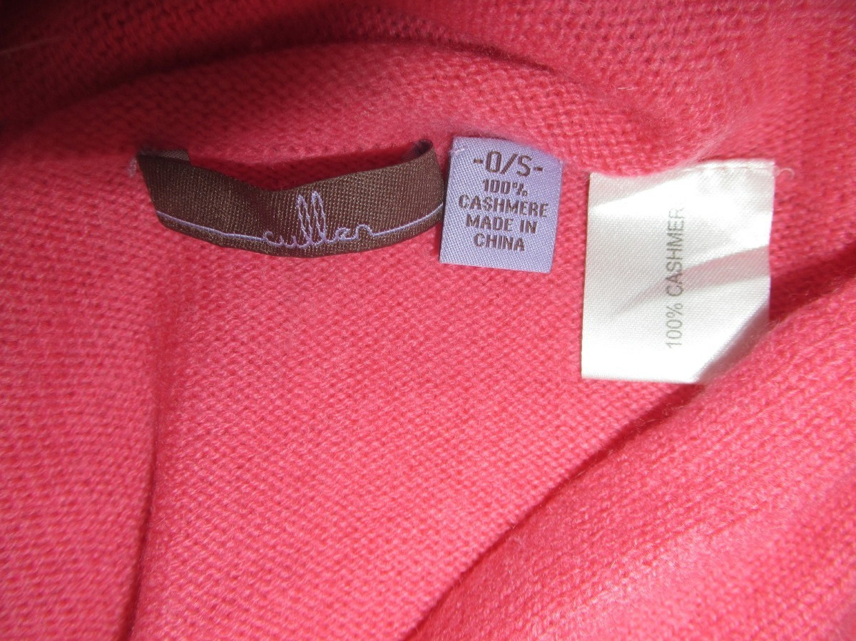 Cullen 100% Cashmere Pink Knit Infinity Scarf Wrap 27.5 x 27.5 in