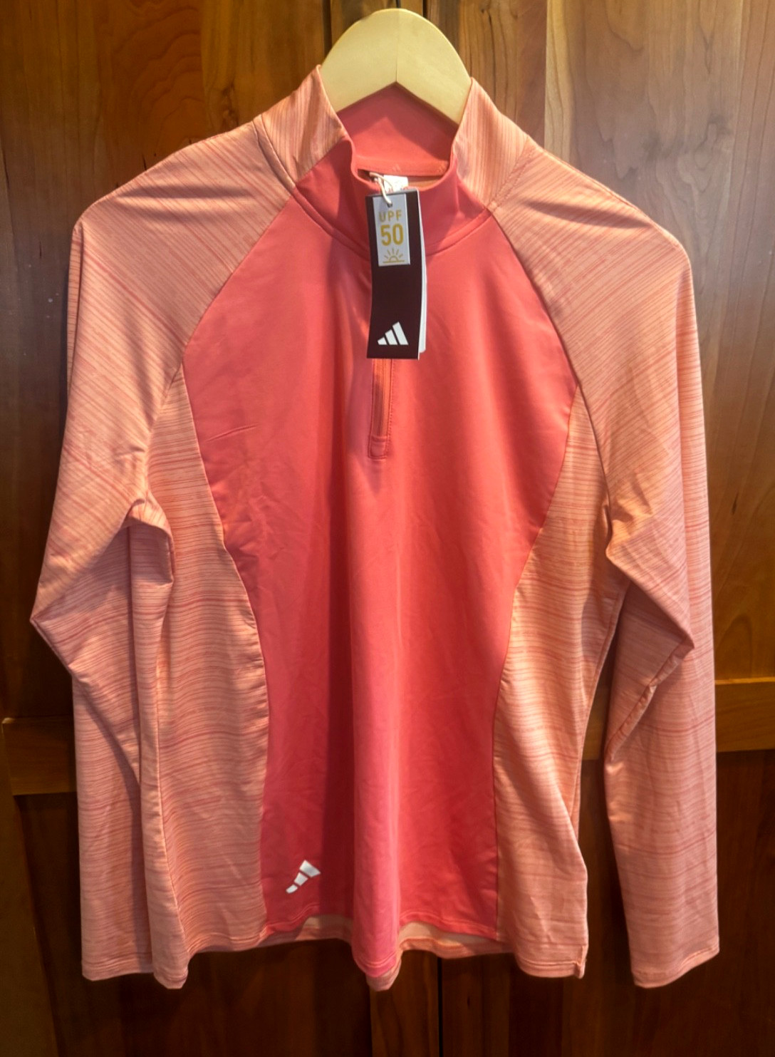 NWT $70 Adidas Ultimate365 Quarter- Zip Mock Orange Golf Pullover Women’s Size M
