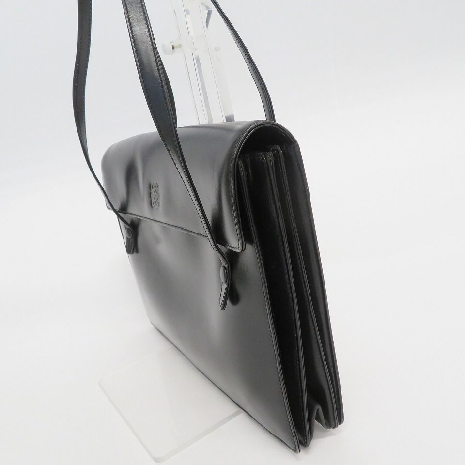 Loewe LOEWE Vintage Anagram Leather Flap Shoulder Bag 864995