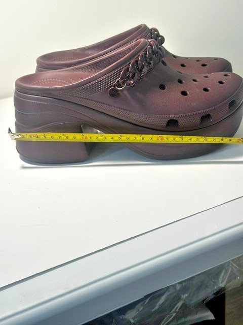 CROCS Siren Dark Cherry Chain Clog Heel W 15 M 13 Comfort Platform Waterproof