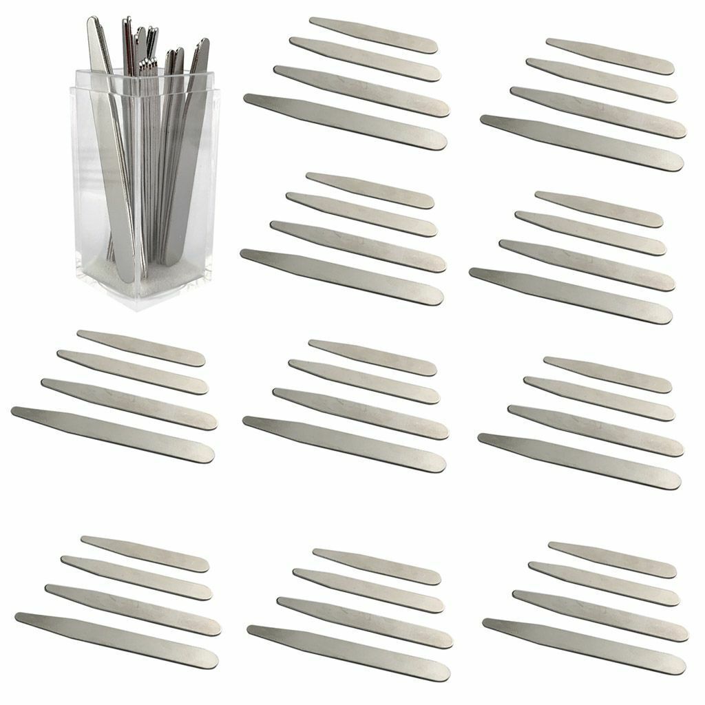 4 Sizes 10/20/36/40 Magnetic Metal Collar Stays+10 Magnets Insert In Box Shirt